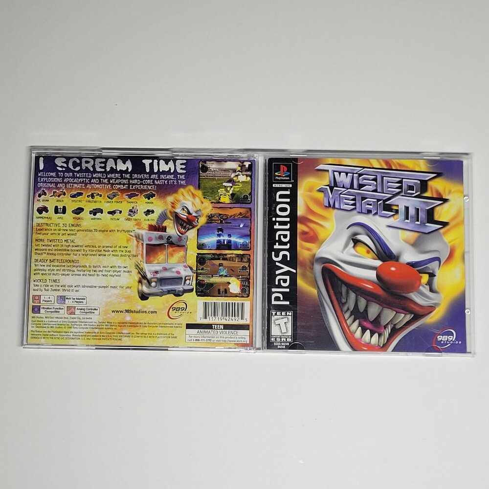 Twisted Metal 3 Playstation 1 ps1 psone reg card